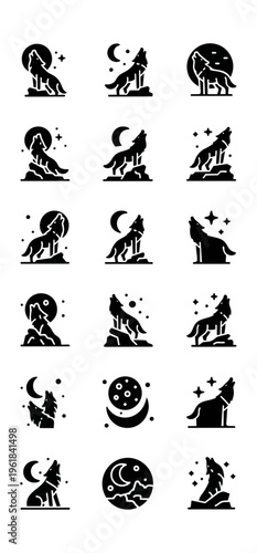 Abstract geometric shapes on black background conceptual illustration