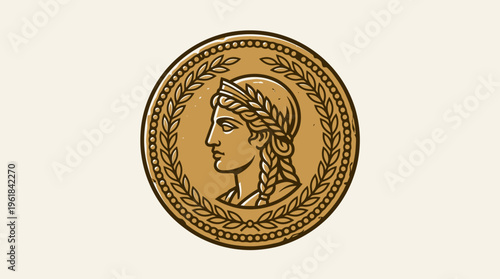 Ancient Grecian Head Coin