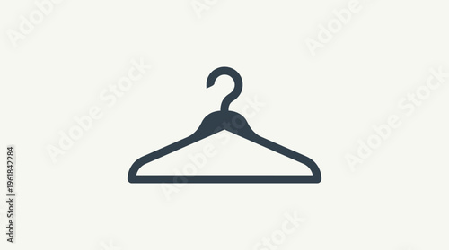 Minimalist Clothes Hanger Icon on Light Background