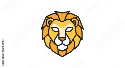 Geometric Lion Head Logo Design