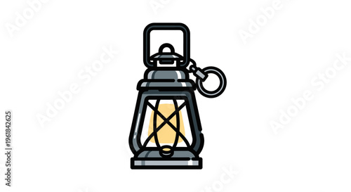 Vintage-Style Lantern with Handle and Ring