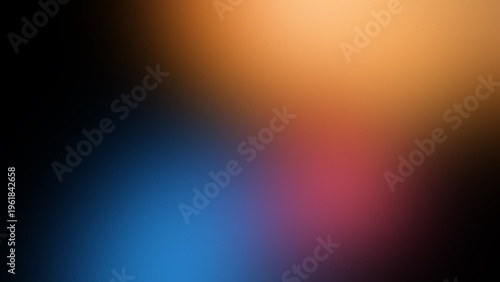 Abstract dark mesh gradient background with soft blurred colored lights, Color illustration