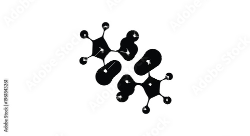 Abstract representation of molecular orbital structure on white background