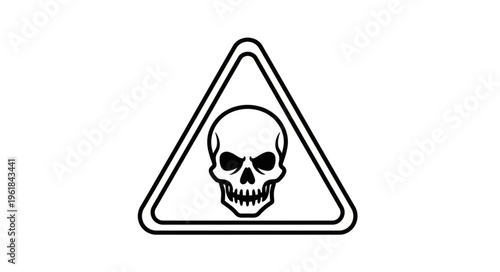 Skull and crossbones warning sign danger symbol.