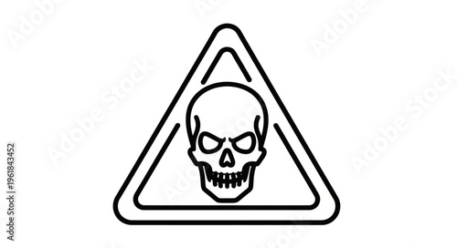 Skull and crossbones warning sign symbol danger alert.