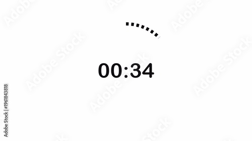 Modern countdown timer from 0 to 40 seconds on transparent background suitable for presentations content