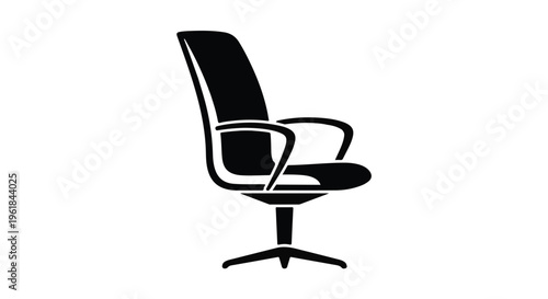 Modern black office chair on a white background, ready for a new beginning.