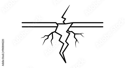 Abstract illustration of a crack in a surface.