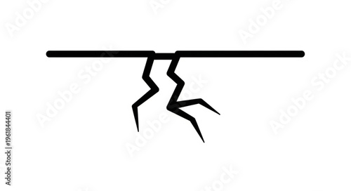 Abstract illustration of a crack in a surface.