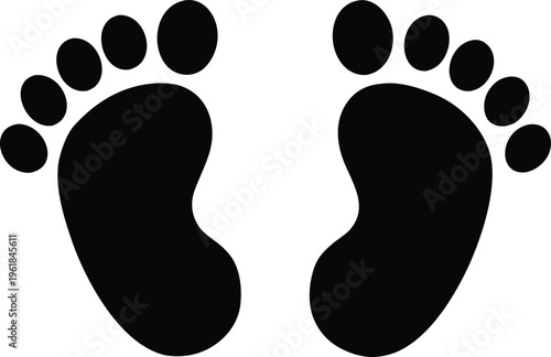 Footprints Icon Set Baby Footprints Vector
