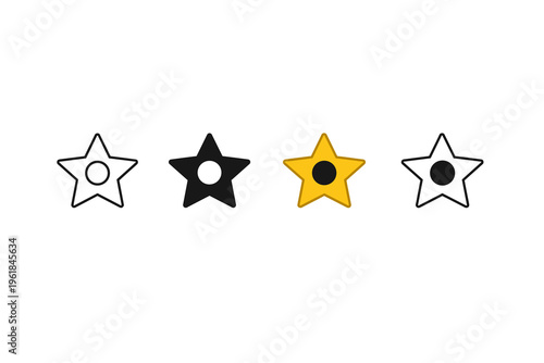 User feedback rating system featuring a progress bar with four stars one outlined, two filled, and one highlighted in gold