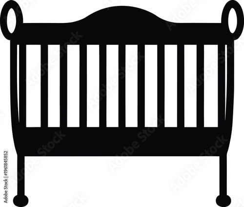 Baby Crib Icon Design For Nursery Decor