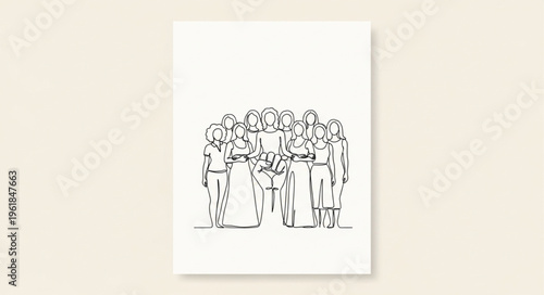 Abstract illustration of a group of people standing together.