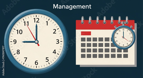 Clock and Calendar Representing Time Management and Planning.