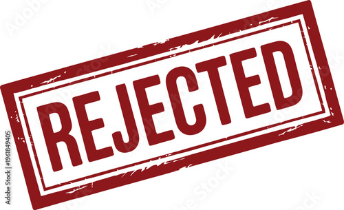 Rejected Stamp Grunge Label with Distressed Rubber Stamp Effect Denied Status Badge Vector Design