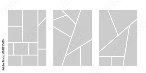 Set of comic 4 frame photo collage layout