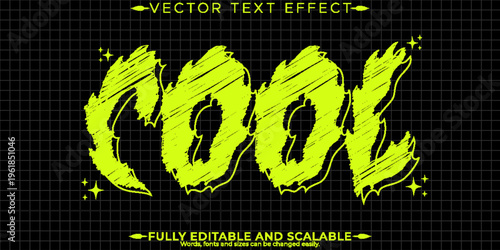 Y2k editable text effect, editable 2000s and retro text style