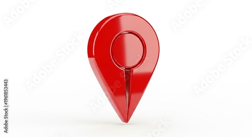 Free Download Red location pin icon with circular cutout on white background symbolizing navigation and direction - GFXLoad