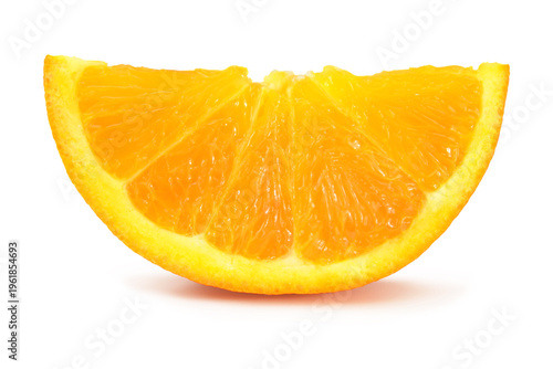 A part of fresh juicy orange isolated on white