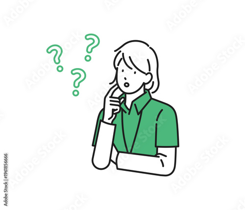 イラスト素材：：介護現場で悩む若い女性職員