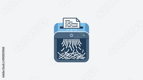 Blue Paper Shredder Machine Destroying Documents