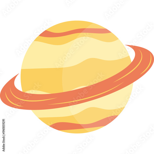 Cute Saturn Planet Icon