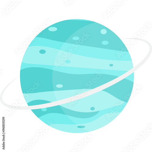 Cute Ringed Planet Illustration