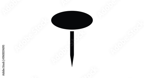 Simple black push pin graphic design a stark silhouette