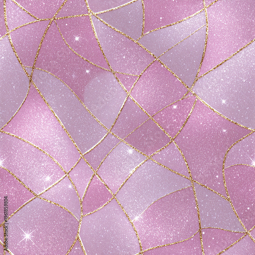 Luxury pink glitter seamless pattern with refined metallic gold detail, creating sparkling and elegant abstract design full of shimmering light and soft pastel tones