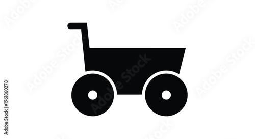 Simple black wagon illustration with a distinct flat silhouette