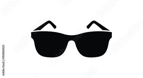 Black sunglasses isolated on a white background a striking silhouette