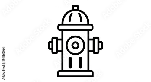 Classic Fire Hydrant Icon Simple Line Art.