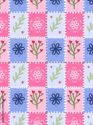 Pink coquette seamless pattern background