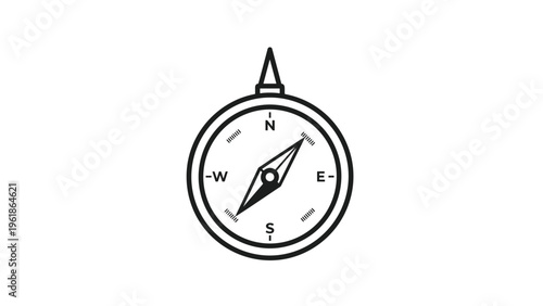 Classic navigation compass with clear cardinal directions (North, South, East, West), symbolizing guidance, exploration, strategy, and finding the right path.