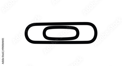 Two nested black oval shapes create a minimalist graphic silhouette