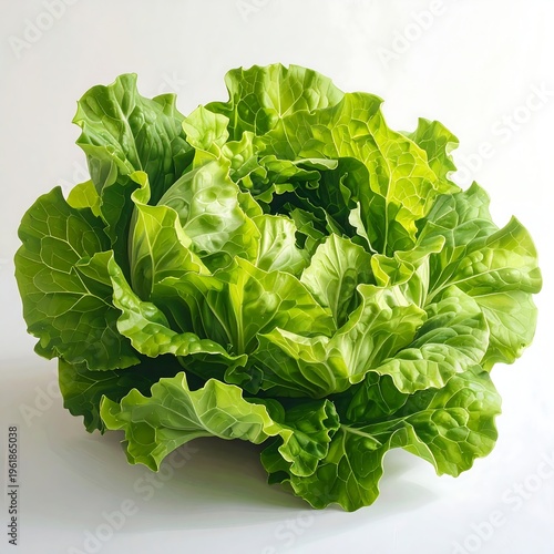 Fresh green lettuce on white background
