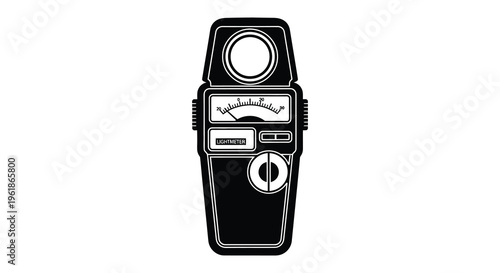 Vintage light meter design a striking black graphic silhouette
