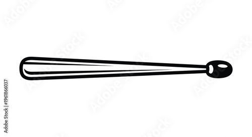 Simple black outline of a drumstick minimalist design silhouette