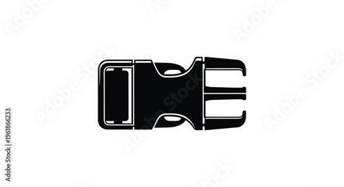 Black plastic side release buckle a simple design silhouette