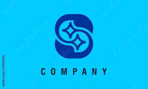 Elegance logo Letter S with Sparkling Star Icon