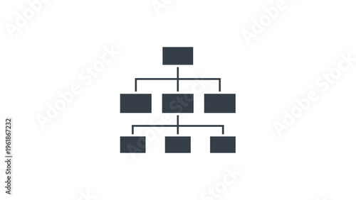 Clear organizational chart displaying a hierarchical tree structure with interconnected boxes, illustrating reporting lines, team structure, and company management.
