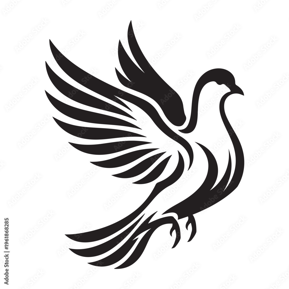 Fototapeta premium christian dove symbollic logo icon