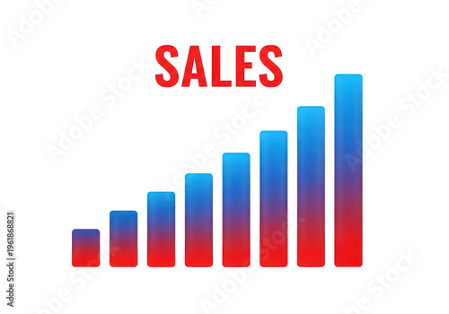 Free Download Sales growth bar chart with gradient bars isolated on transparent background - GFXLoad