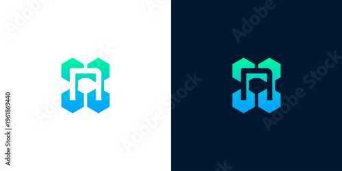 Modern Abstract Music Note Icon Logo Design with Gradient Colors