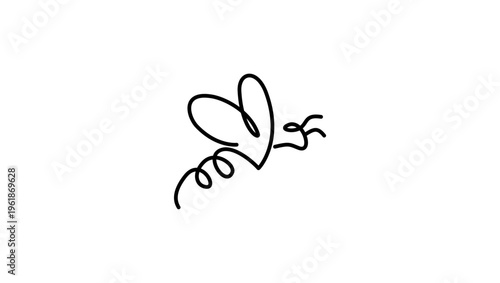 honey Bee, black isolated silhouette