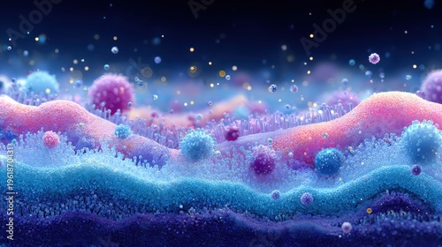 Healthy gut concept with probiotic barrier and microbiome balance