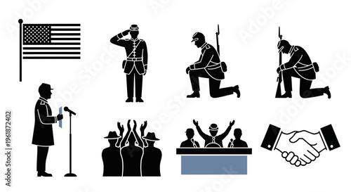 American patriotism and unity symbols.