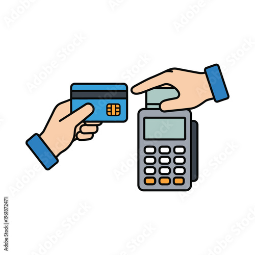 Person completing a credit card transaction using a point-of-sale terminal