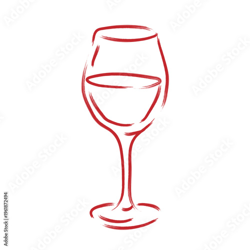 Wine Glass Doodle Sketch – Minimal Hand Drawn Line Art