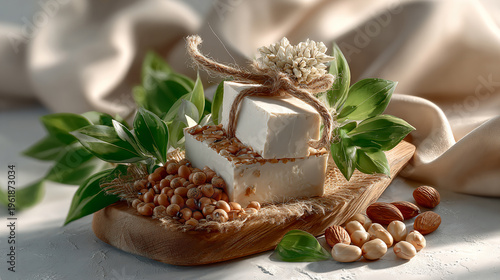 Vegan nutrition ingredients closeup, highlighting healthy eating choices.